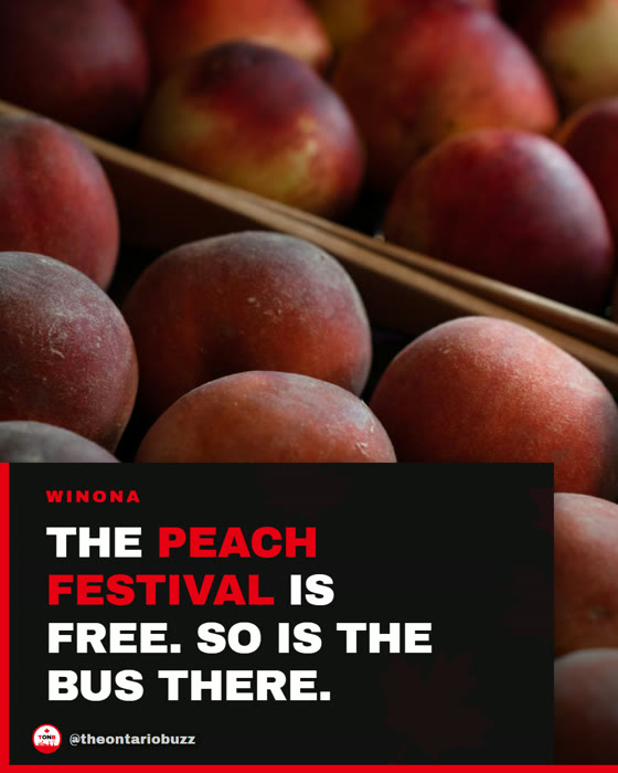 TONB post: the Winona Peach Festival is free, and so is the bus